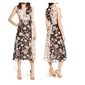 Floral Mix Faux Wrap Dress - NWOT